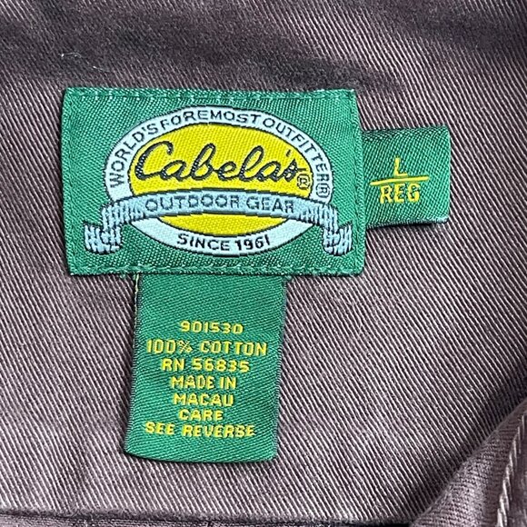 Vintage Cabela's Button Down Shirt Men's Size Large 90's Heavyweight 100% Cotton - Picture 4 of 7